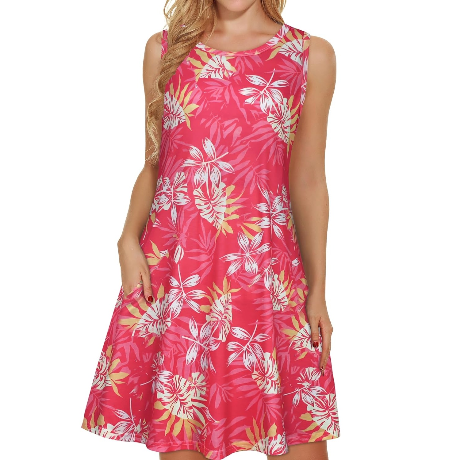 Casual Loose Fit Beach Dress With Pockets For Women