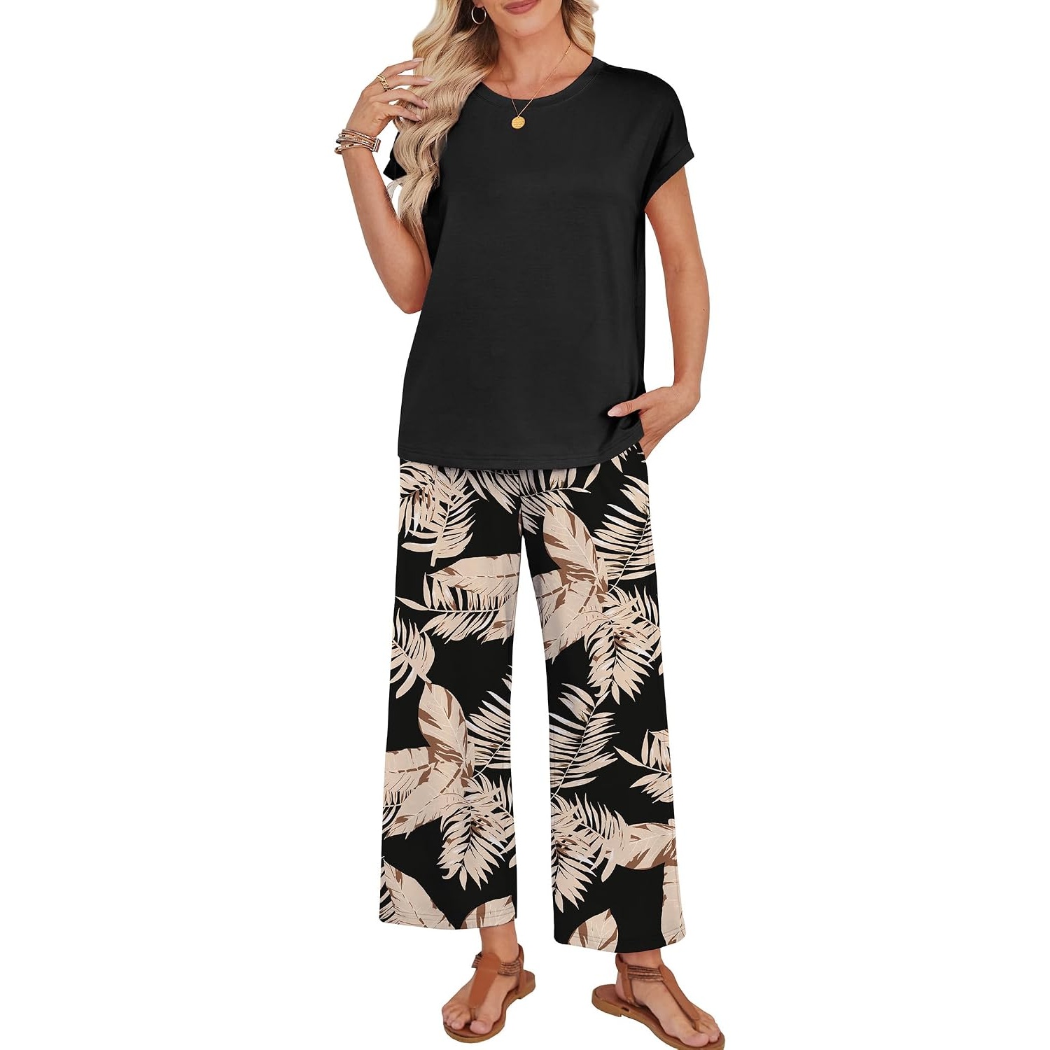 Two Piece Spring Summer Matching Outfit Set For Women