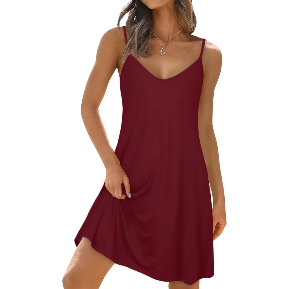 Casual Sleeveless Spaghetti Beach Sundress For Women
