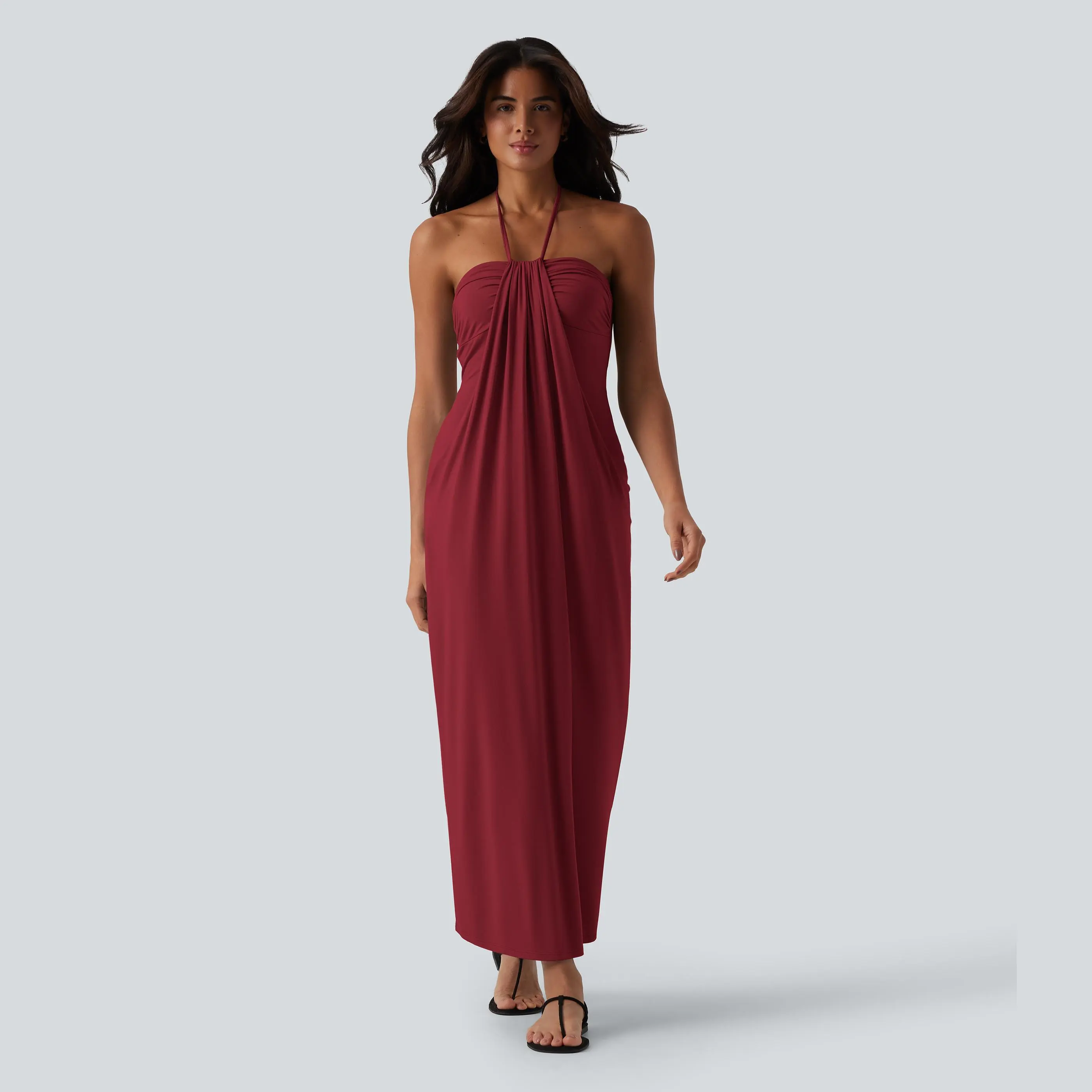 Casual Sleeveless Maxi Dress With Pockets For Women