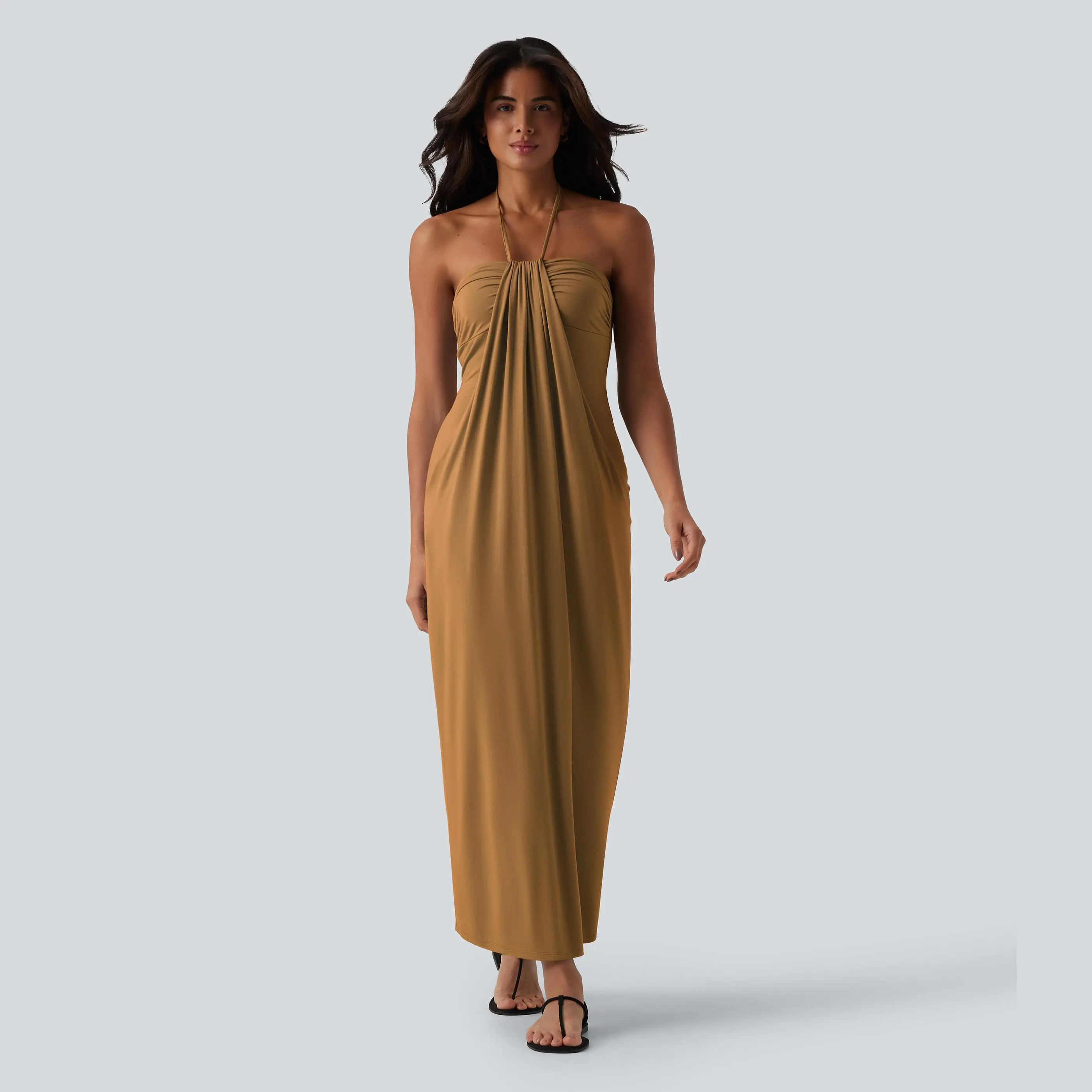 Casual Sleeveless Maxi Dress With Pockets For Women