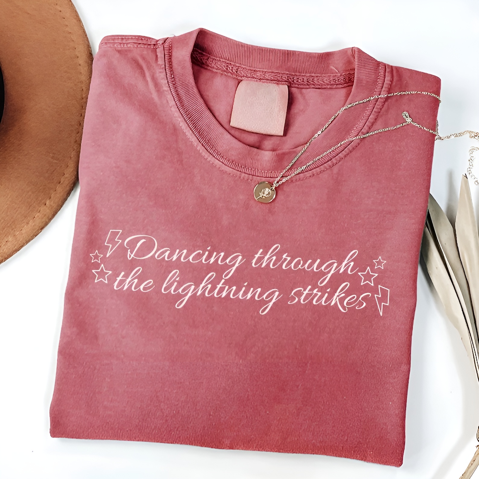 Dancing Through Lightning Strikes Printed Graphic T Shirt