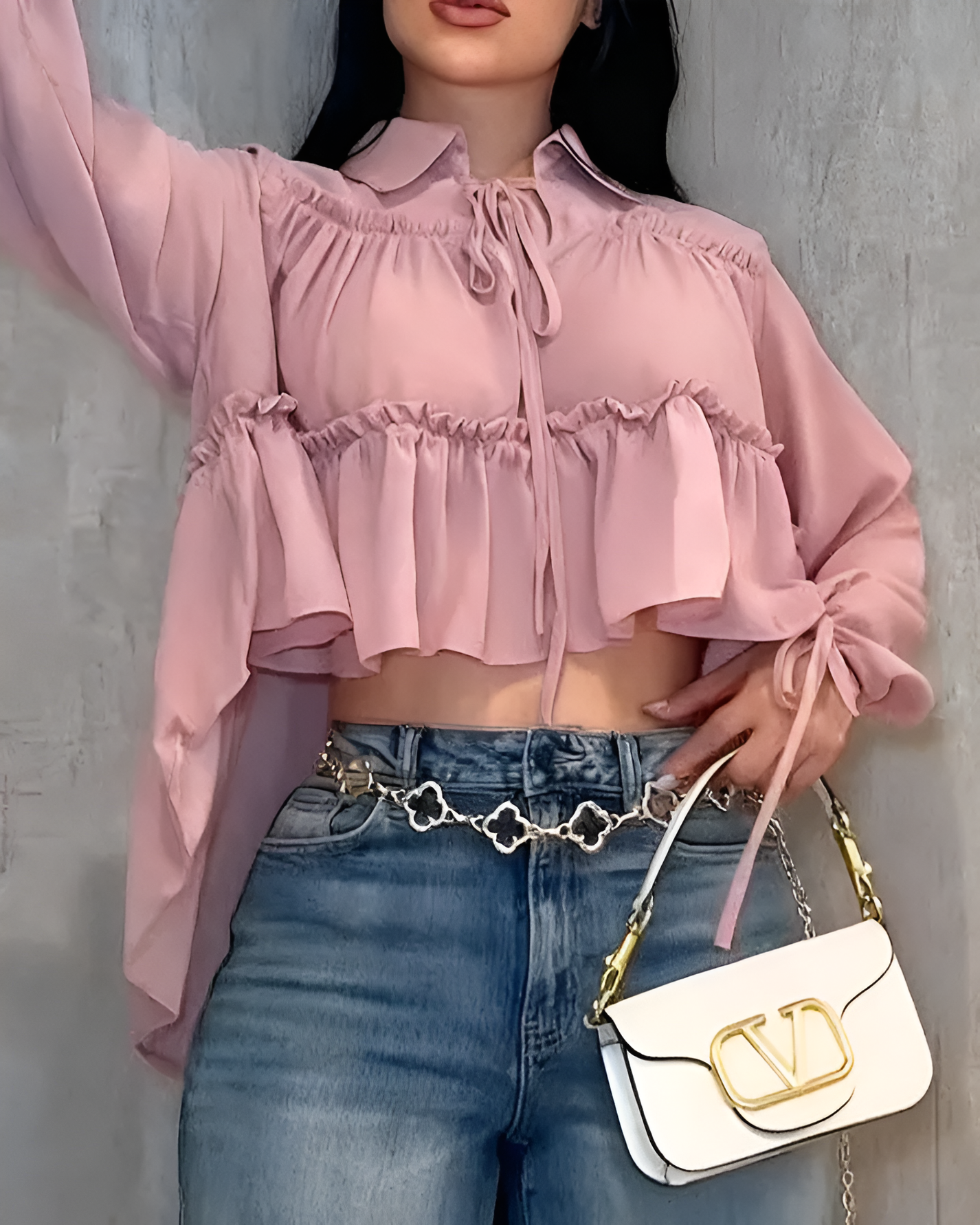 Ruffle Long Sleeve Shirt For Women-My Comfy Blouse