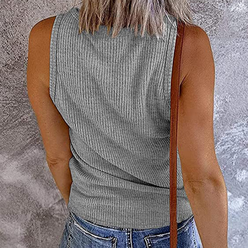 V Neck Sleeves Less Top-My Comfy Blouse