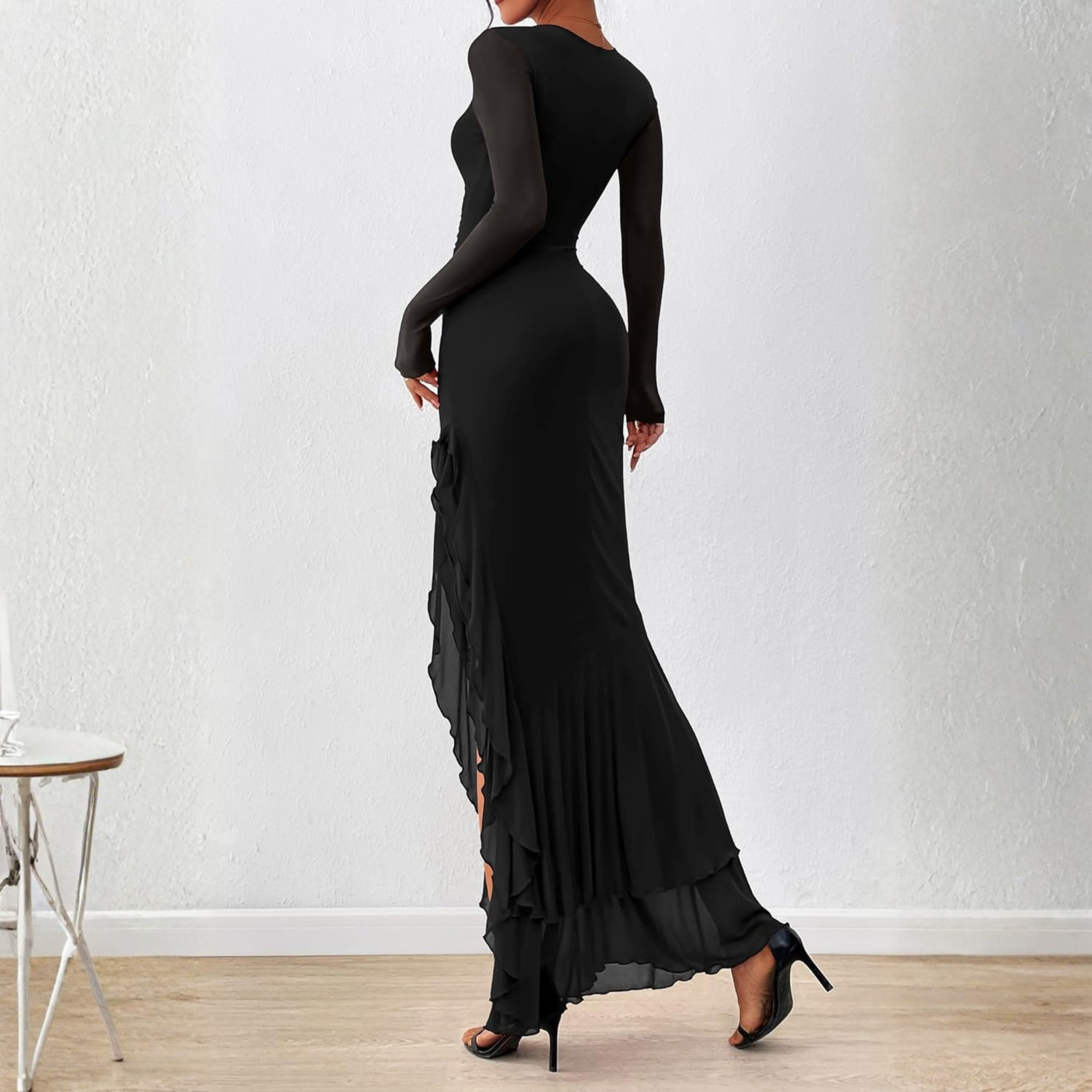 Long Sleeve Ruched Mermaid Maxi Dress for Women