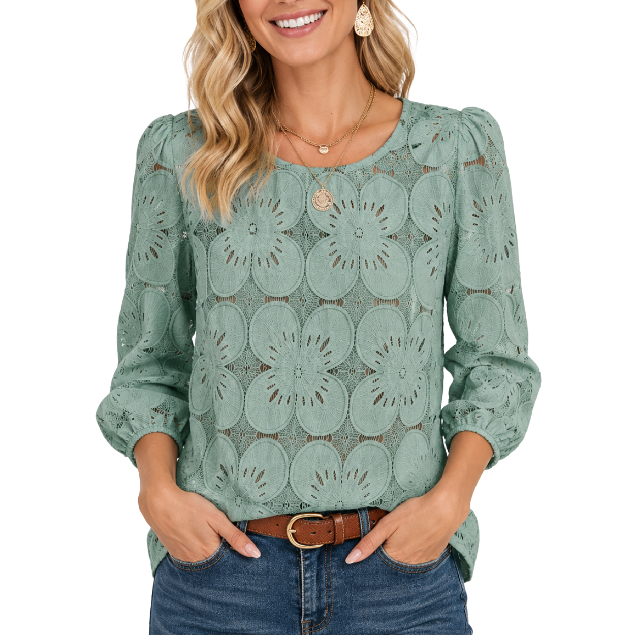 Casual 3/4 Length Sleeve Tops For Women