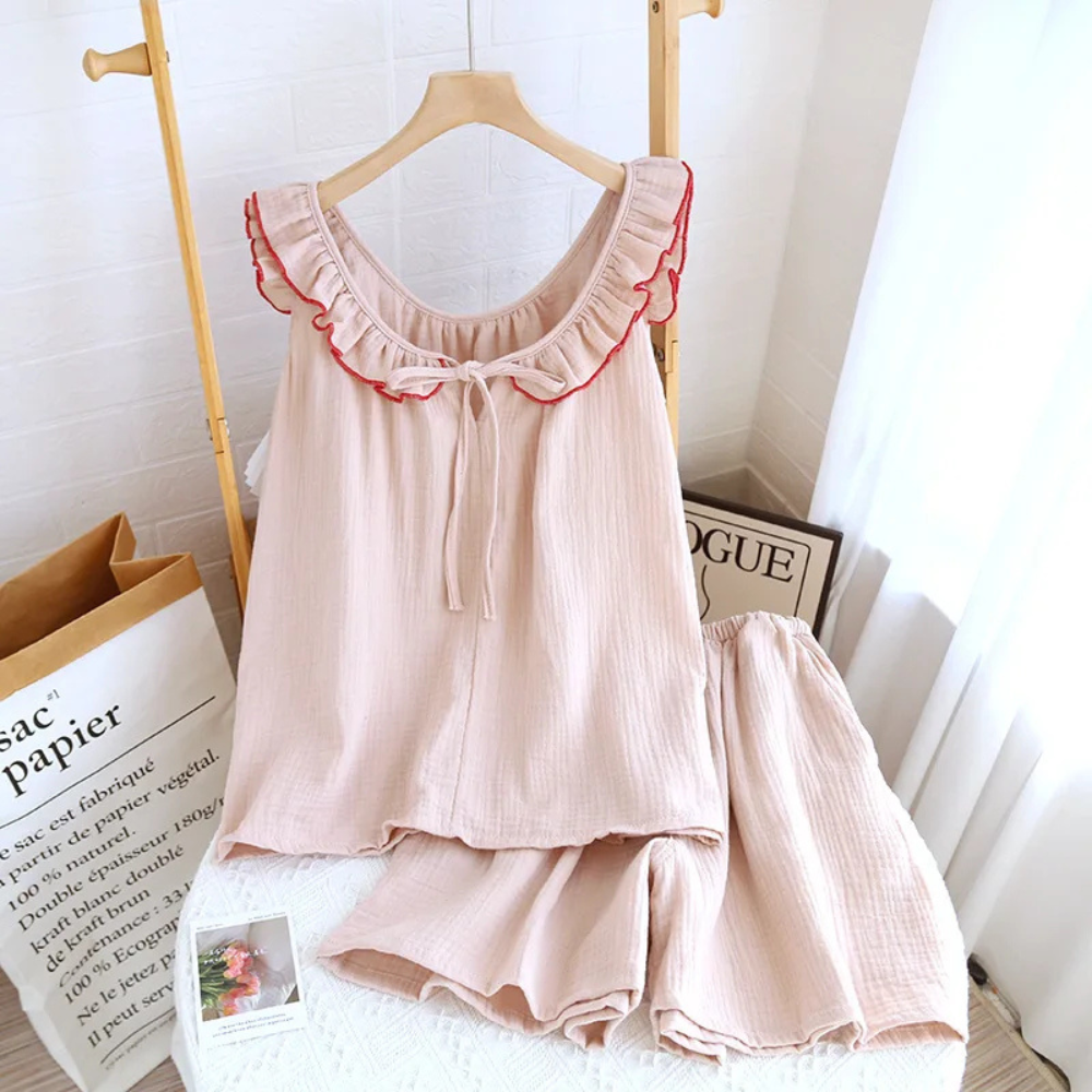 2 Piece Summer Loungewear Set With Floral Print And Loose Shorts For Women