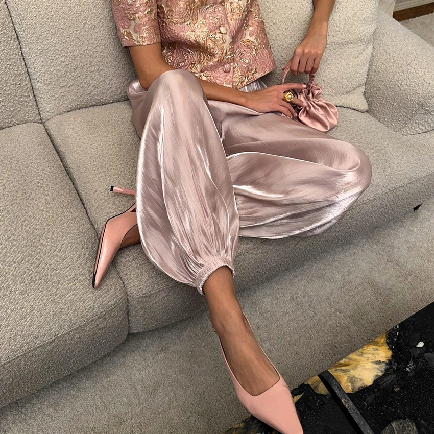 Loose Fit Vintage Design High Rise Long Pants For Women