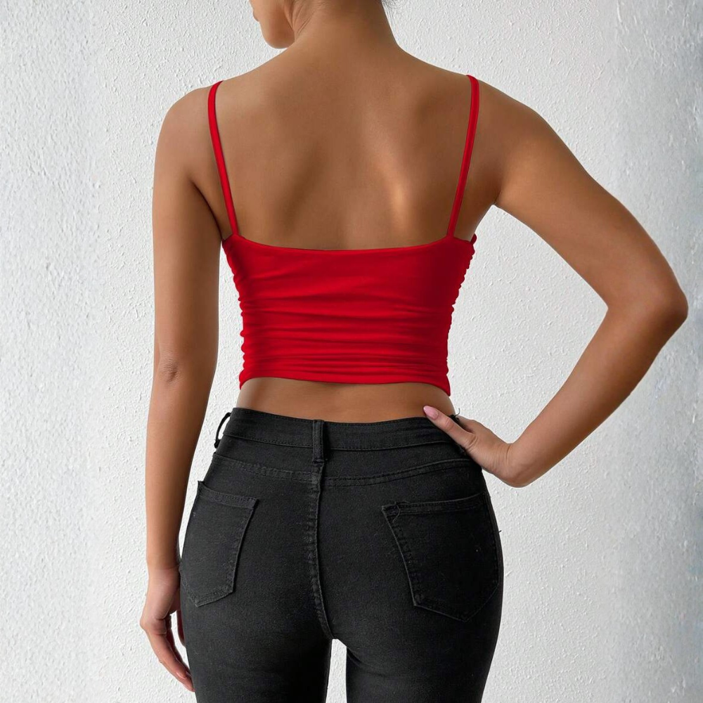 Criss Cross Backless Tank Top For Daily Wear