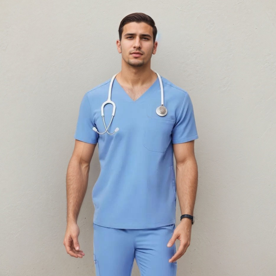 Men Three Pocket Scrub Top