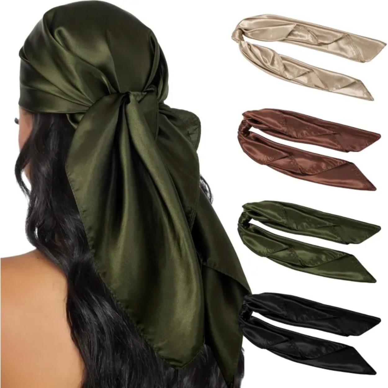 4 Pieces Square Bandana Hair Wraps For Women