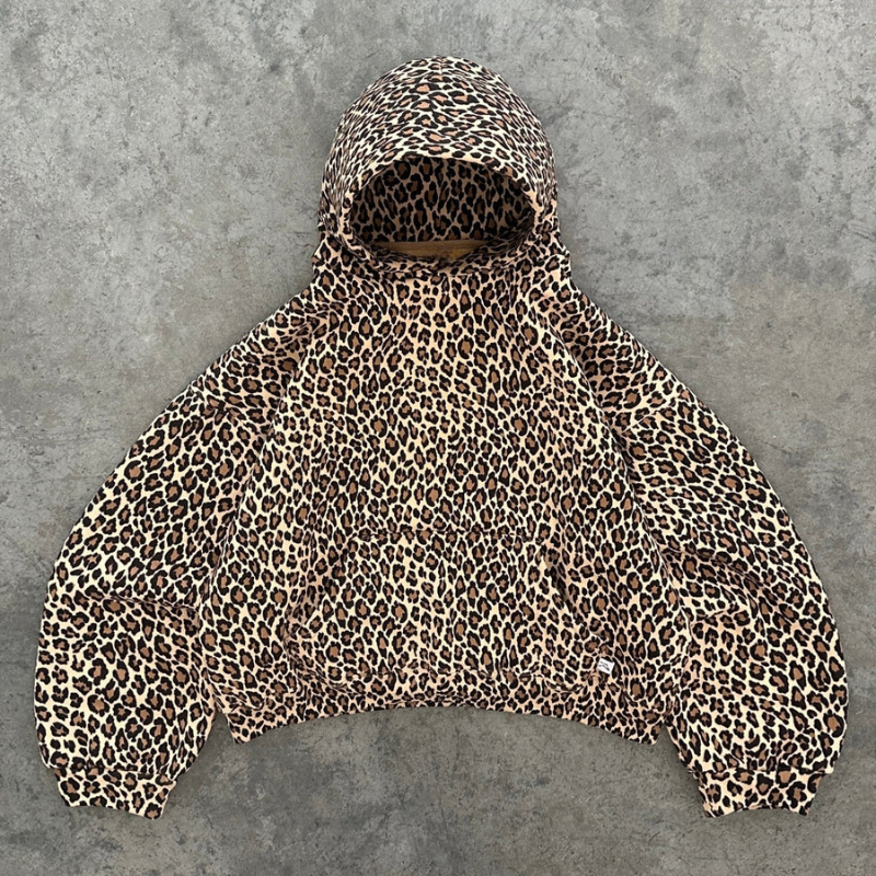 Leopard Print Pullover With Kangaroo Pocket-My Comfy Blouse