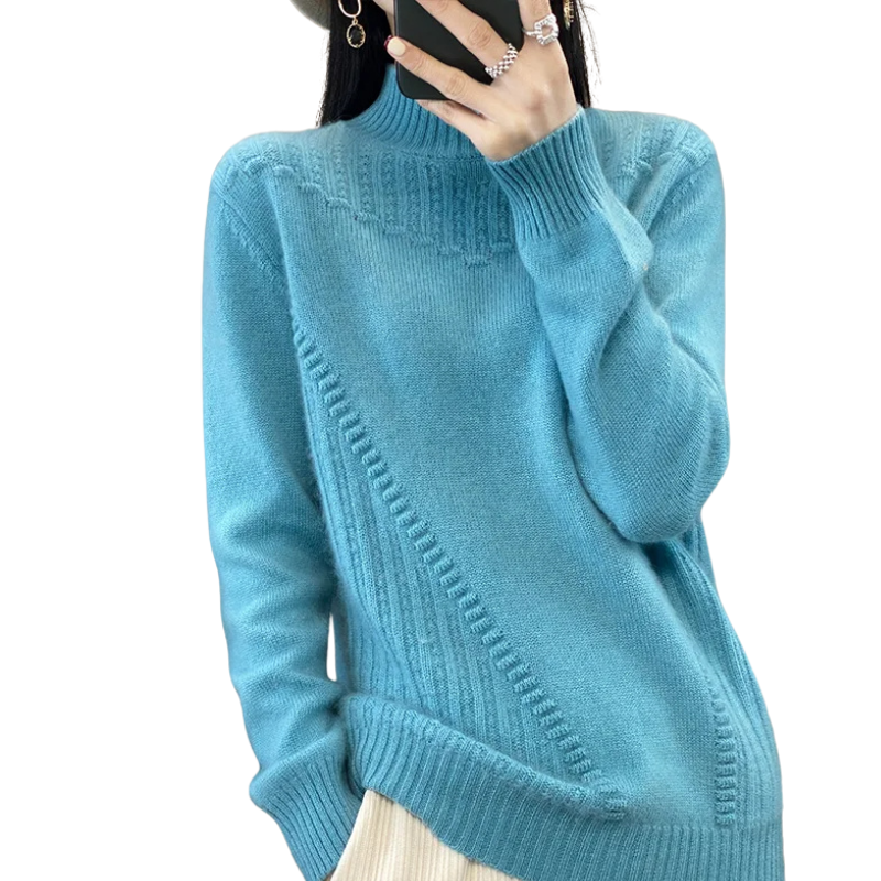 Loose Half Collar Pullover Sweater-My Comfy Blouse