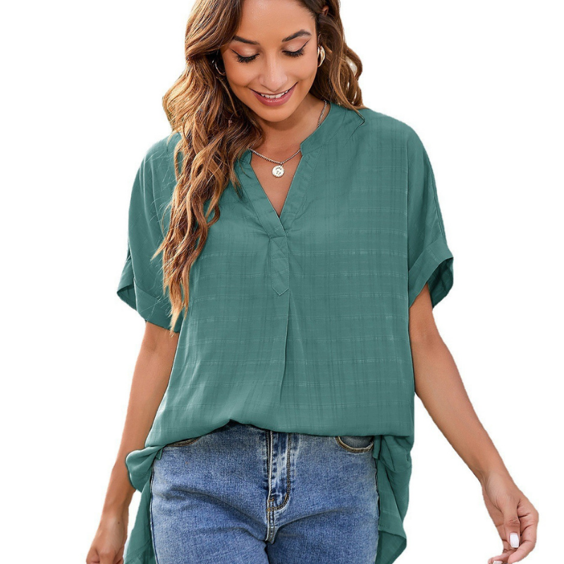 Flounce Hem Semi Formal Shirt-My Comfy Blouse