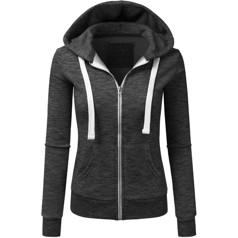 Zip Up Hooded Jacket With Drawstrings-My Comfy Blouse