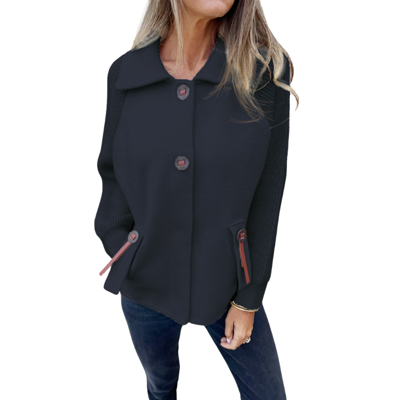 Buttoned Front Casual Knit Jacket-My Comfy Blouse