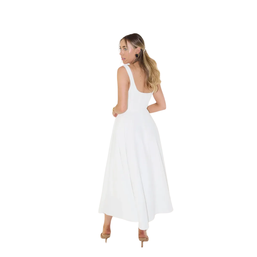 Square Edge Midi Dress-My Comfy Blouse