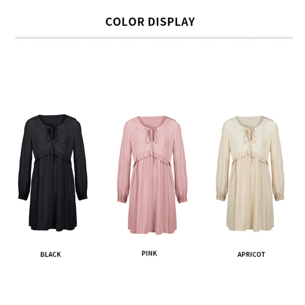 Women’s Casual Long Sleeves V Neck Mini Dress-My Comfy Blouse