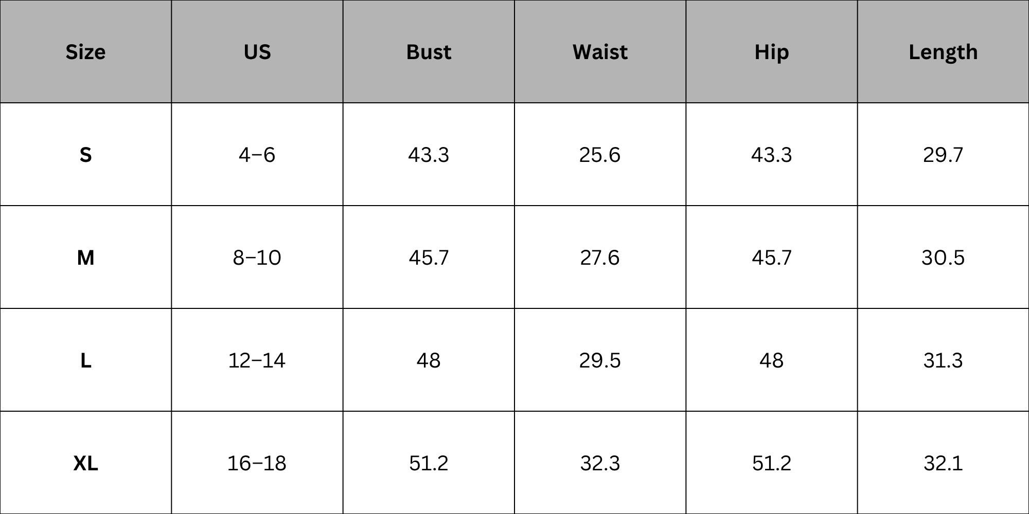 Size Chart