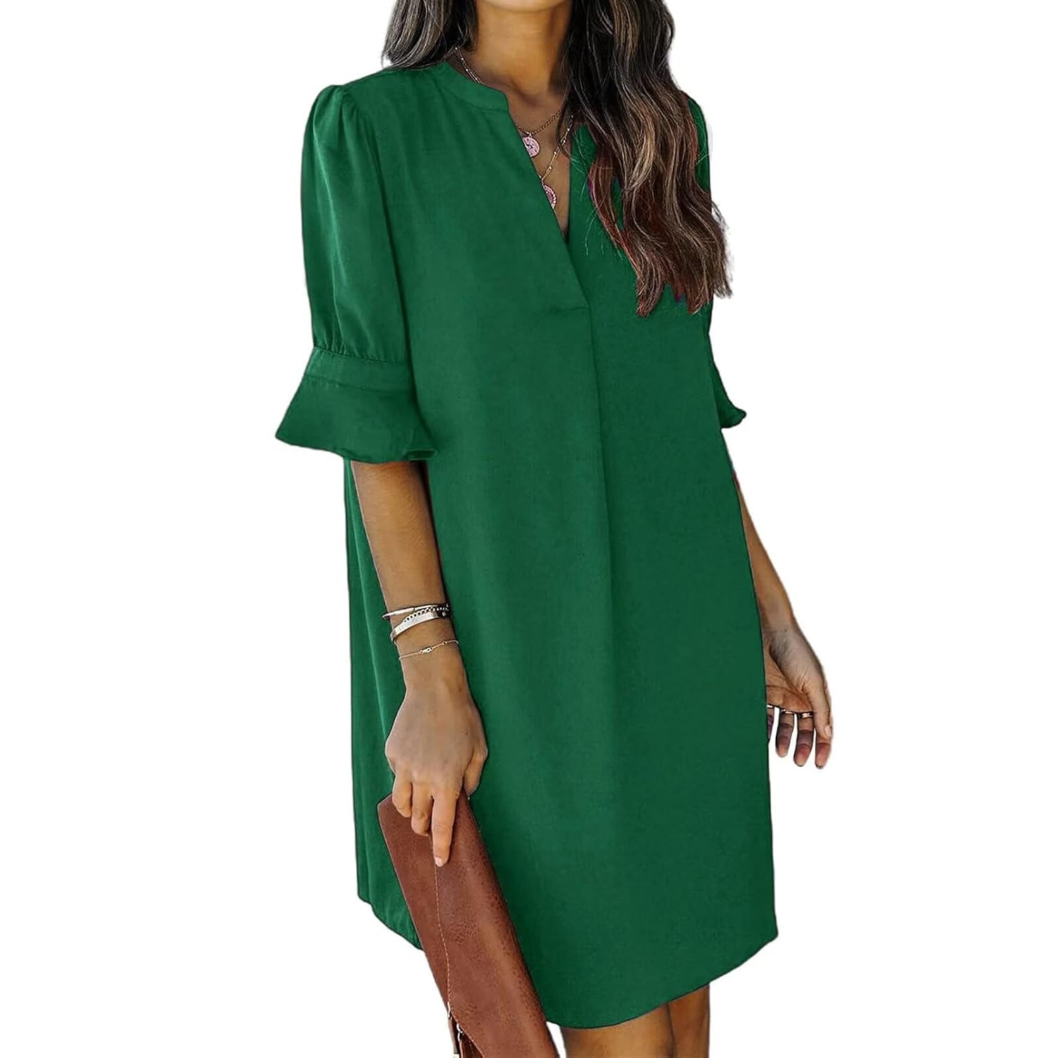 Summer Ruffle Short Sleeve Casual Shift Dress