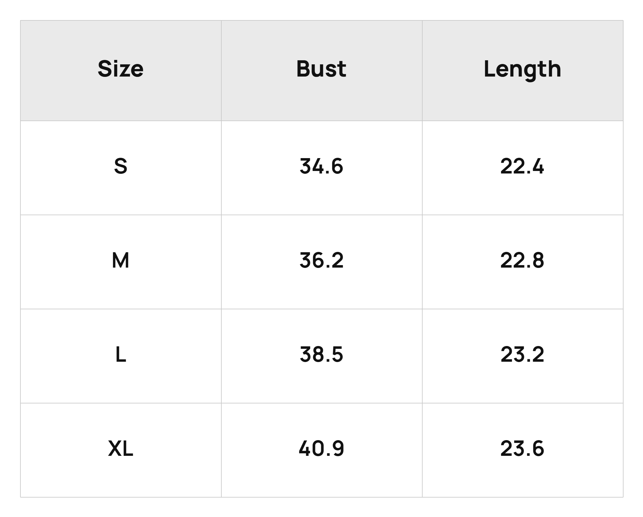 Size Chart