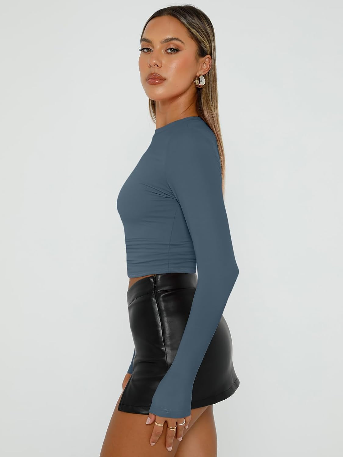 Elegant Long Sleeve Slim Fit Pullover Top-My Comfy Blouse
