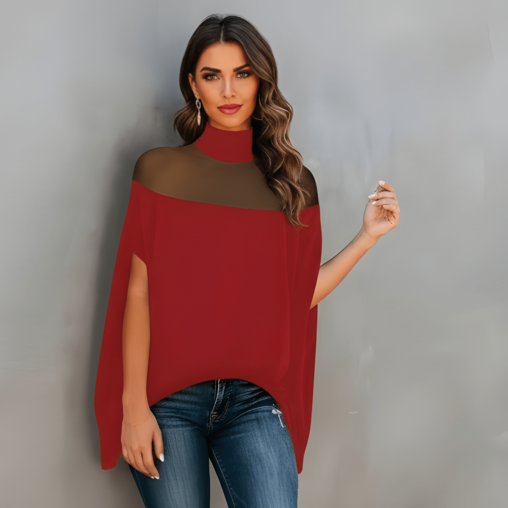 Draped Sleeve Loose Fit Knit Blouse-My Comfy Blouse