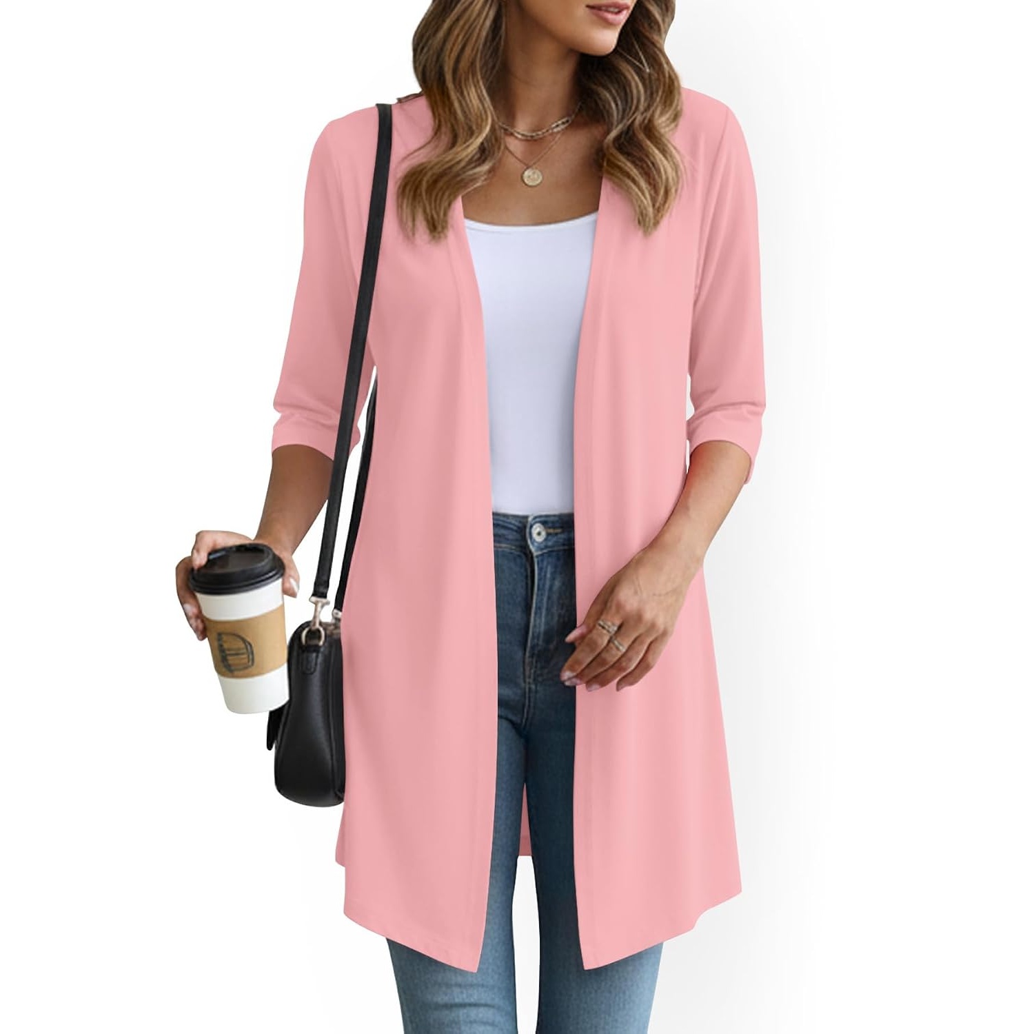 Summer Lightweight Longline Open Front Cardigan for Women