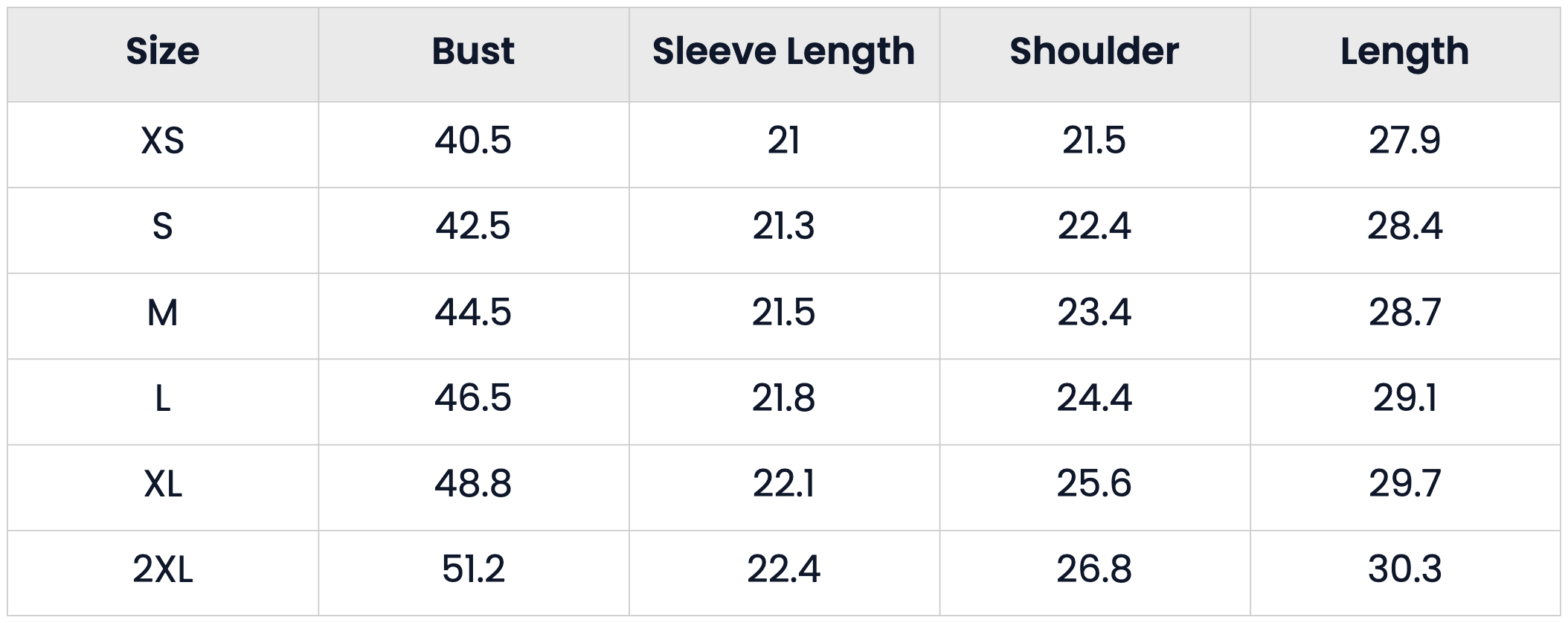 Size Chart for Oversized Faux Leather Motorcycle Bomber Jacket for Women