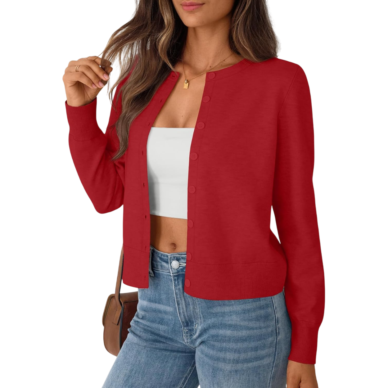 Soft Knit Button Down Cardigan Sweater For Women