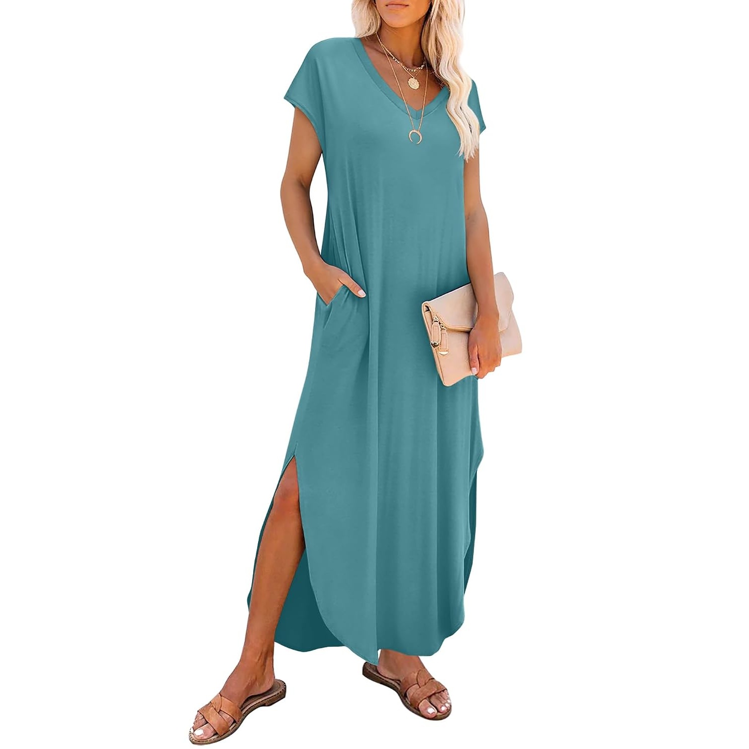Casual Cap Sleeve Maxi Dress For Summer For Women