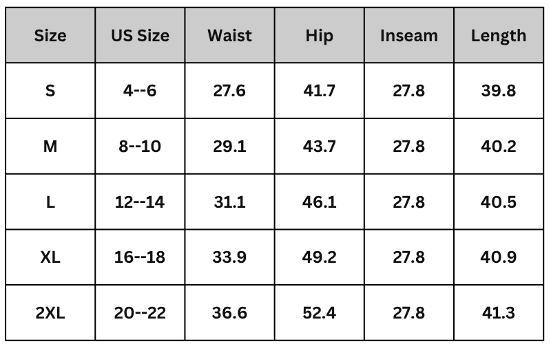 Size Chart