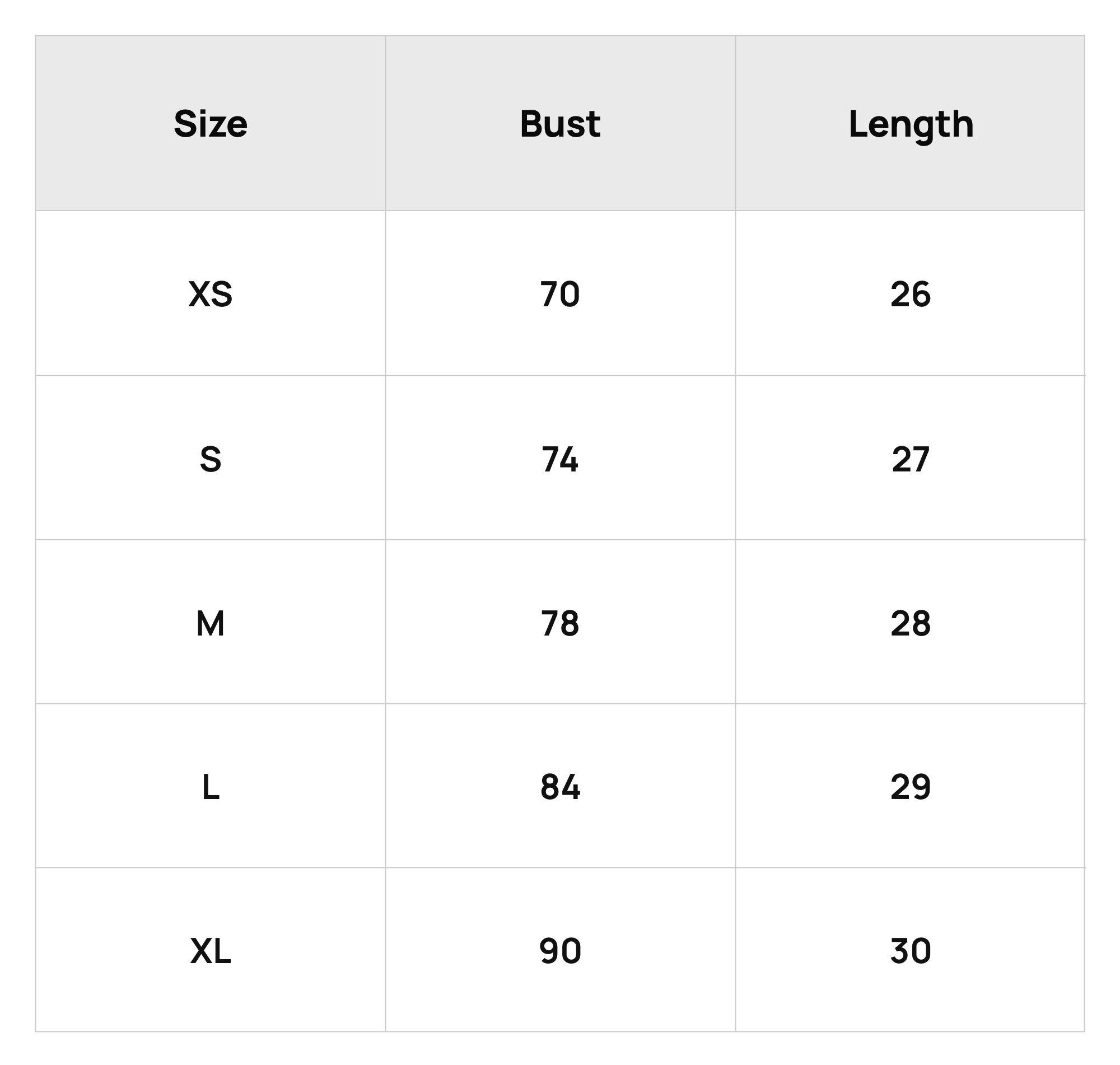Size Chart