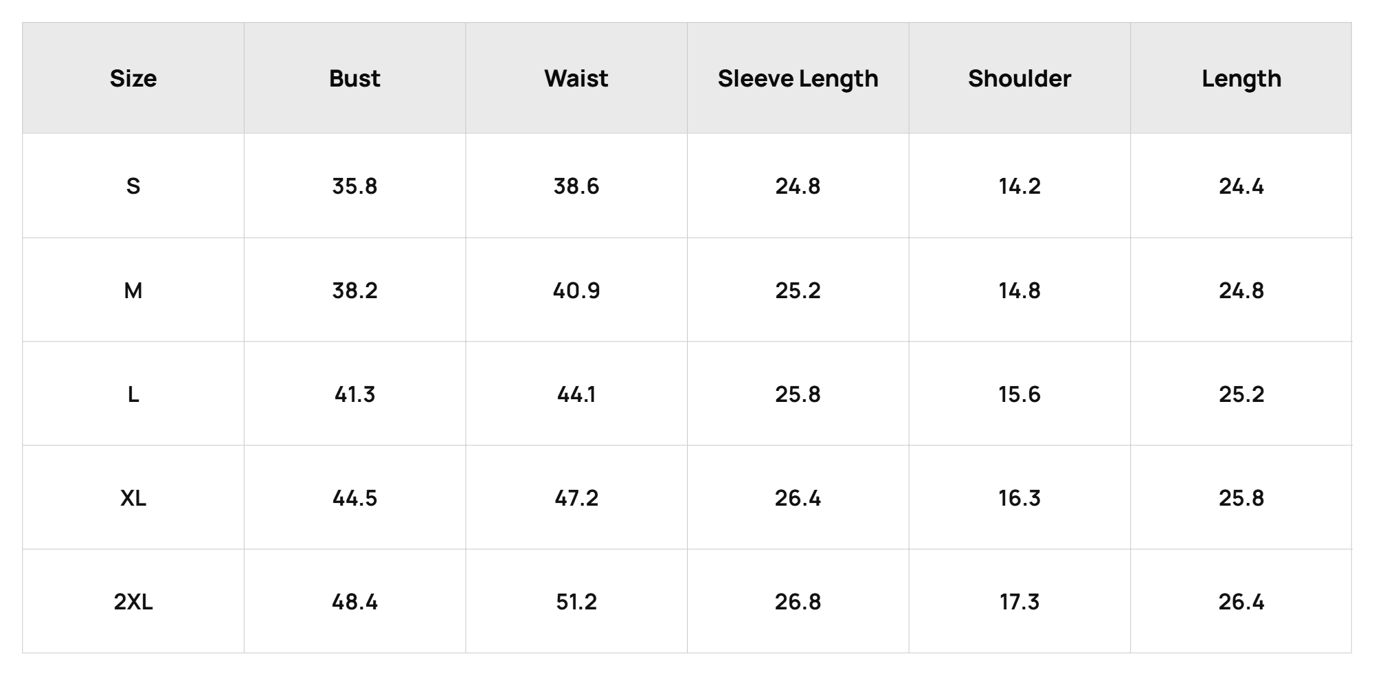 Size Chart