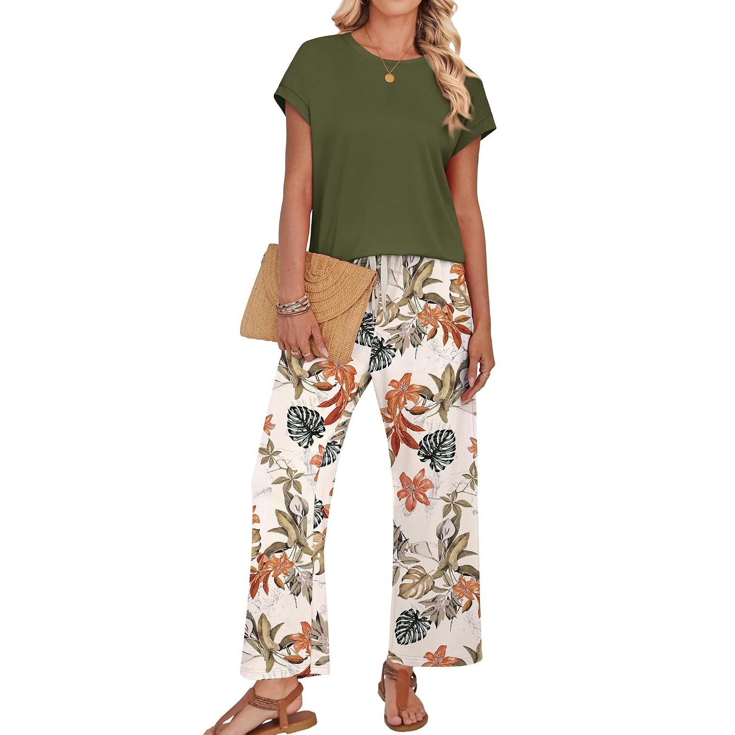 Two Piece Spring Summer Matching Outfit Set For Women