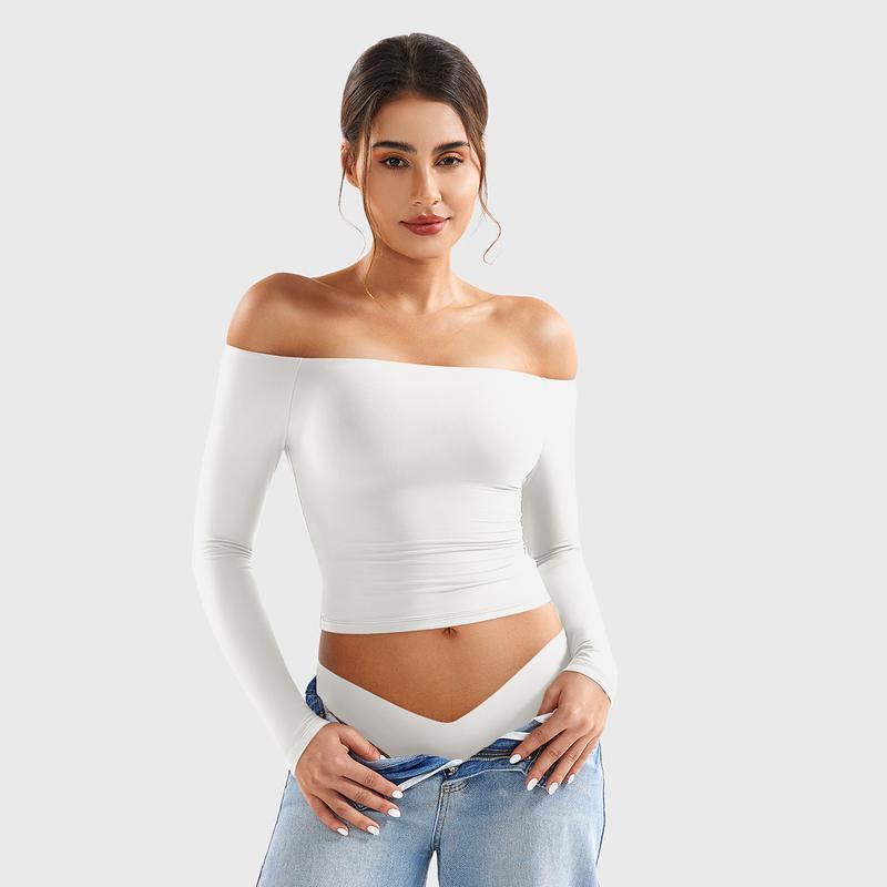 Long Sleeve Double Lined Casual Top For Women