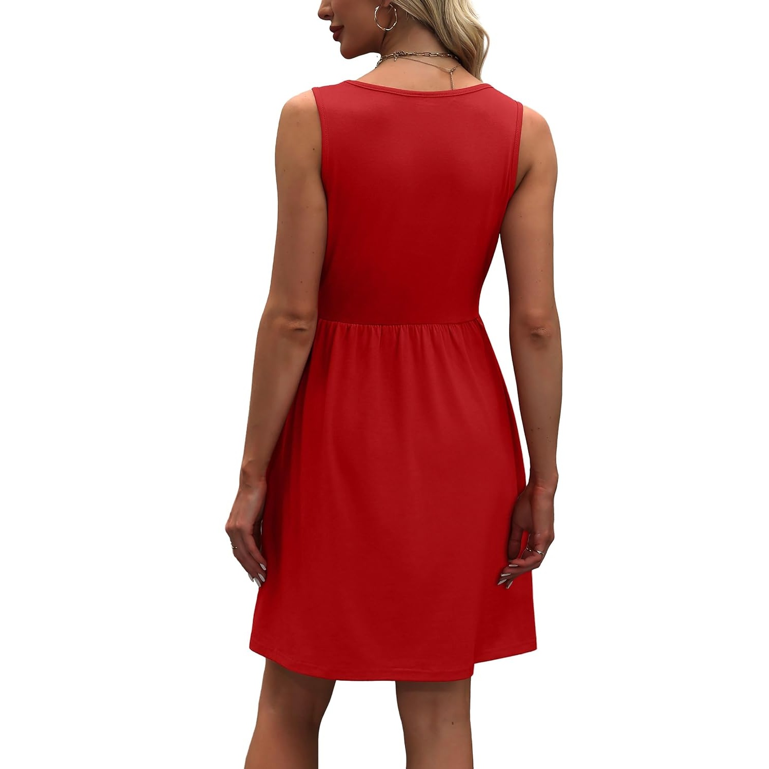 Casual Sleeveless Sundress With Pockets For Women