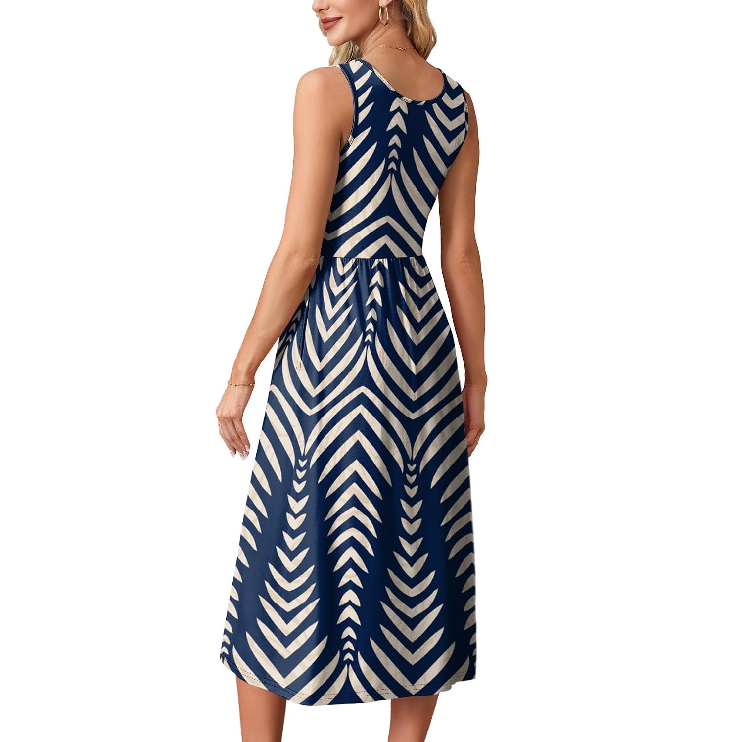 Casual Summer Midi Dress With Pockets For Women