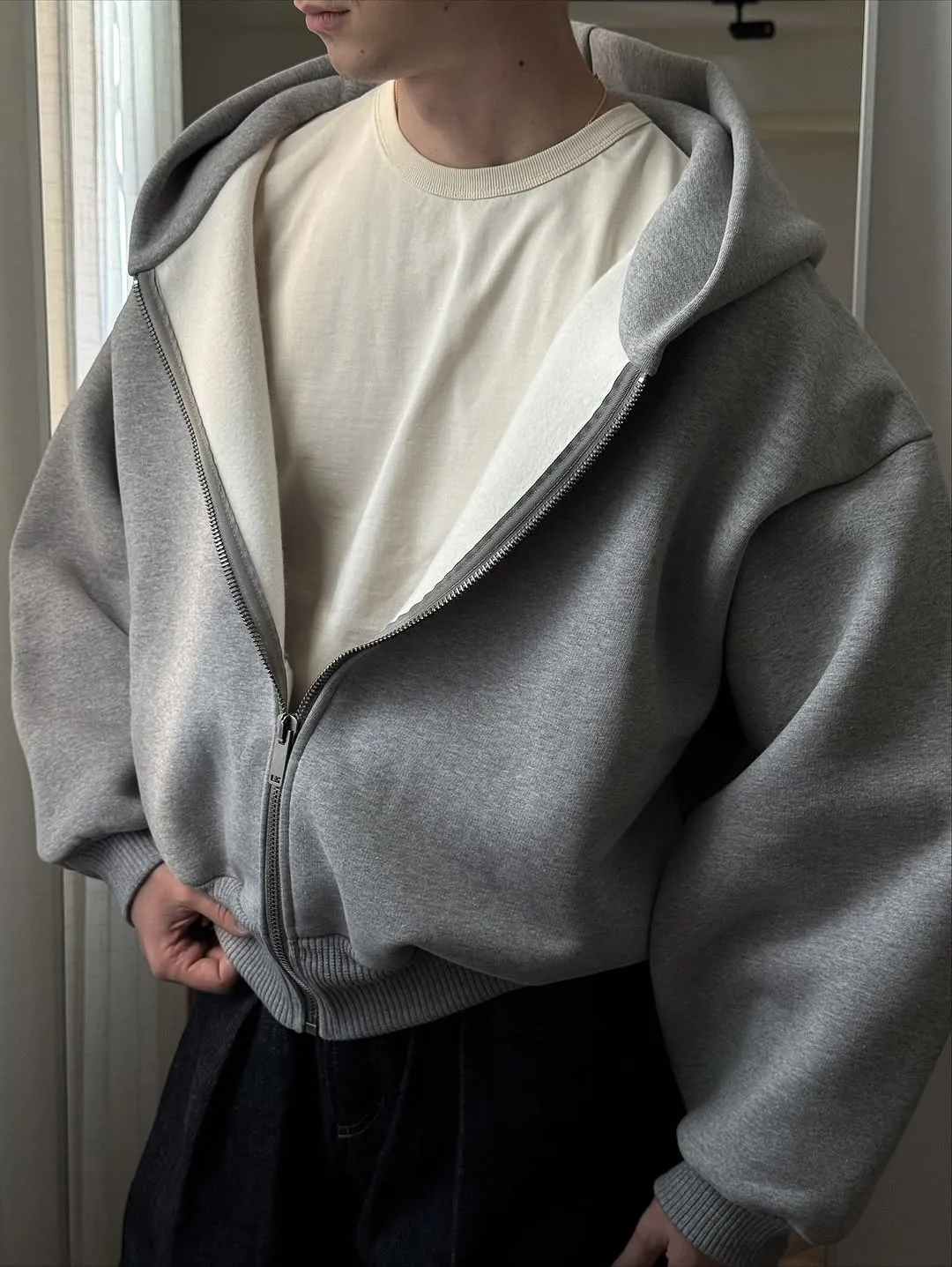 Cement Colored Hoodie