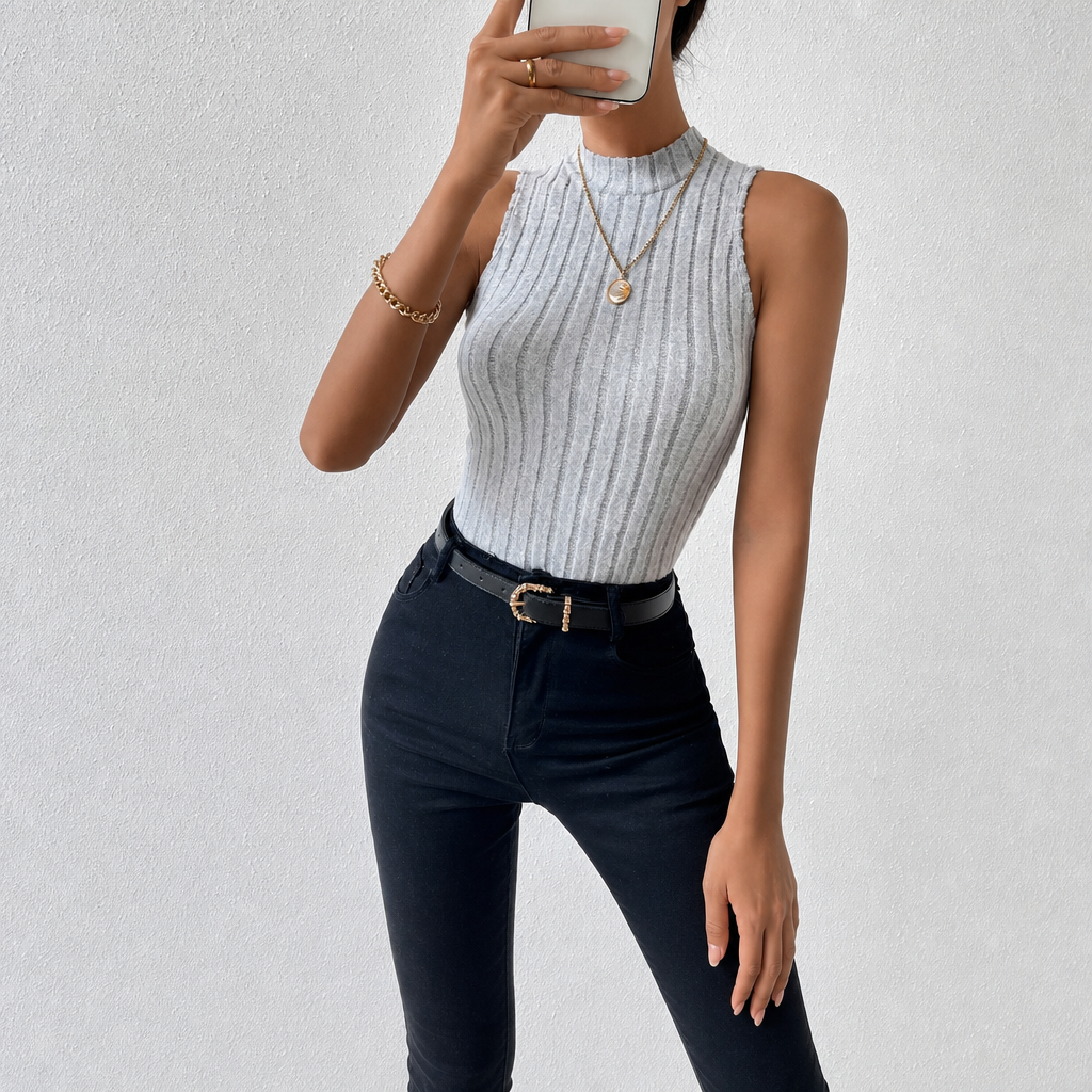 Pack Of 2 Ribbed Sleeveless Crop Tank Top For Women