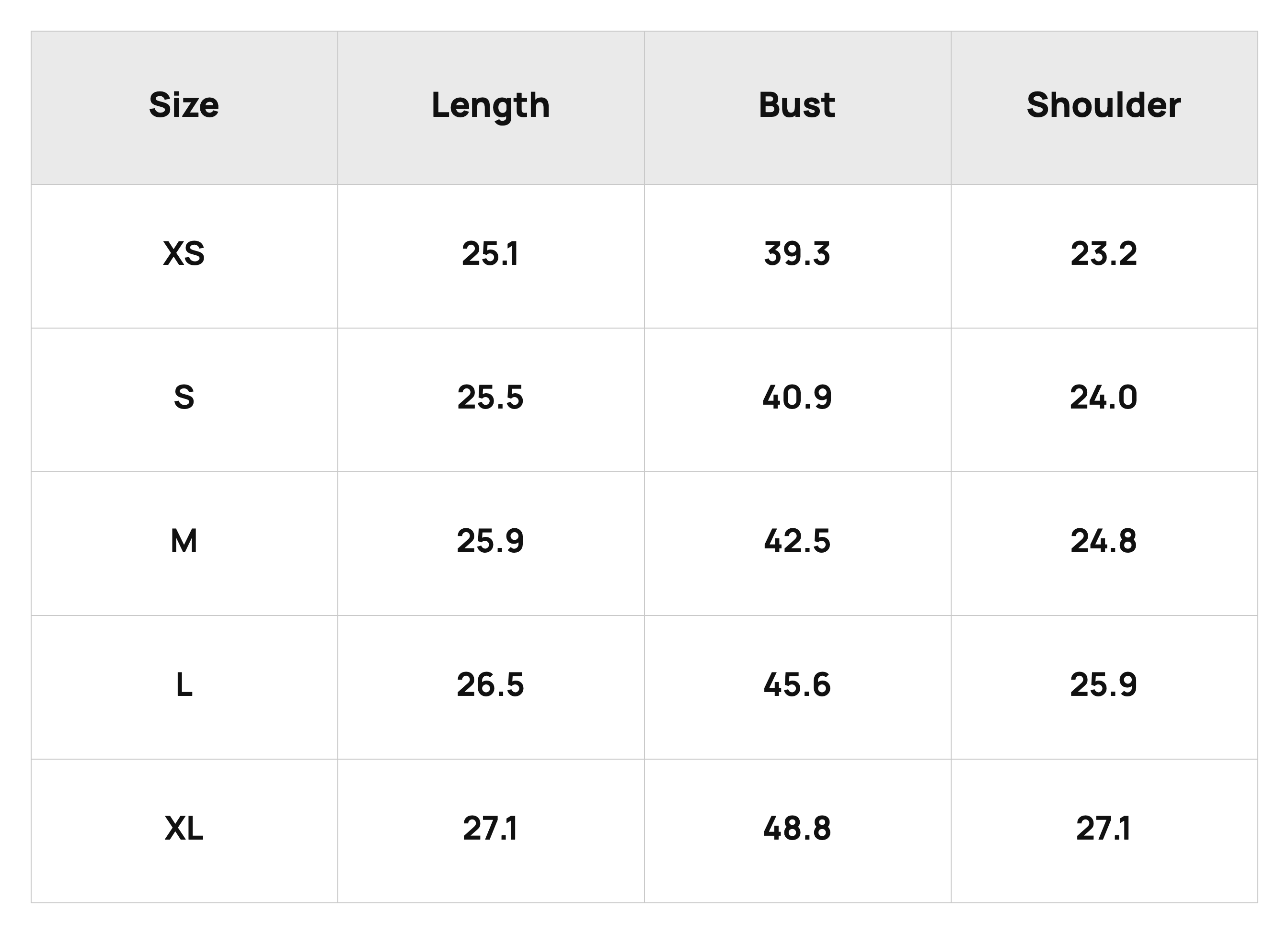 Size Chart
