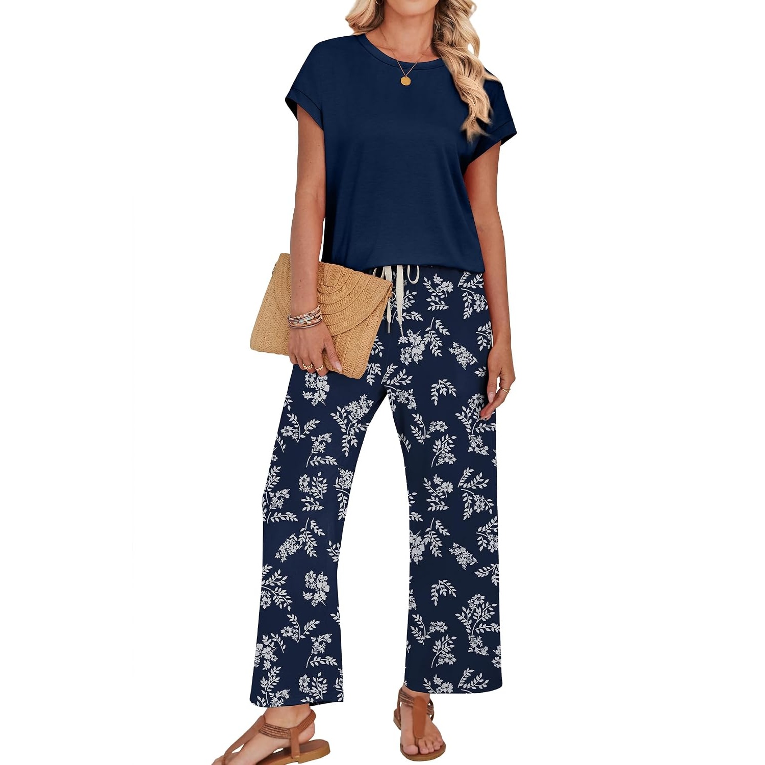 Two Piece Spring Summer Matching Outfit Set For Women