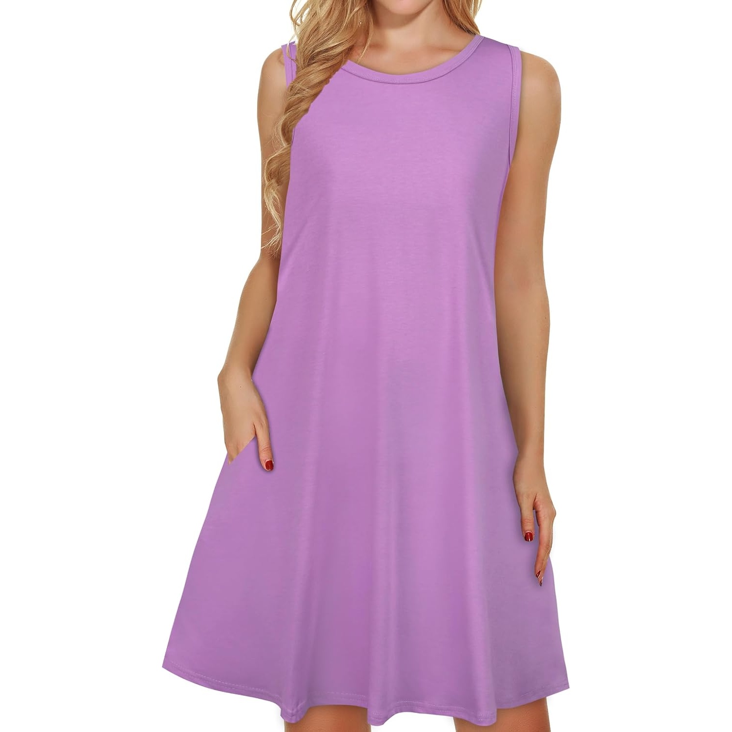 Beach Casual Sundress With Pocket For Women