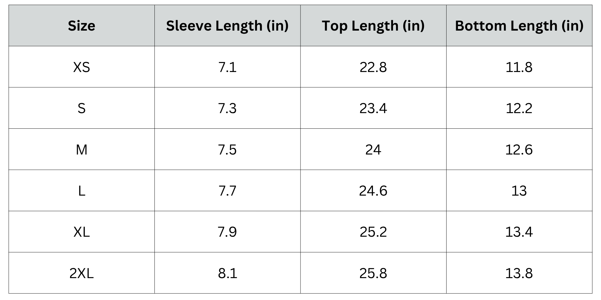 Size Chart