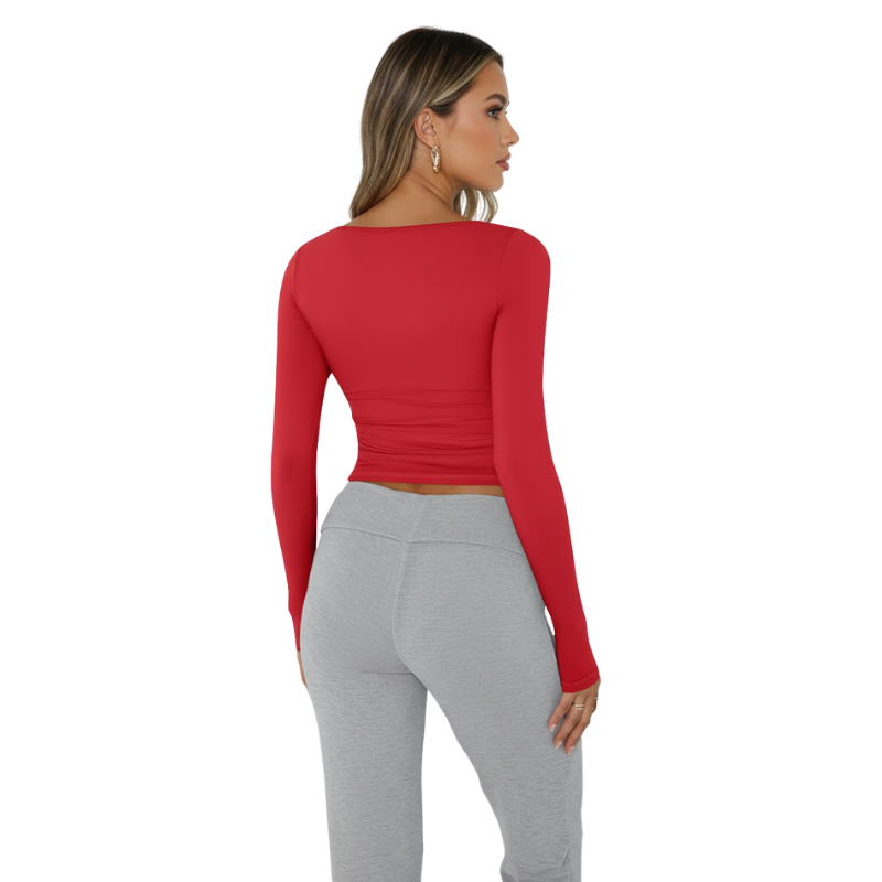 Womens Long Sleeve Shirts Crop Tops Fall Fashion