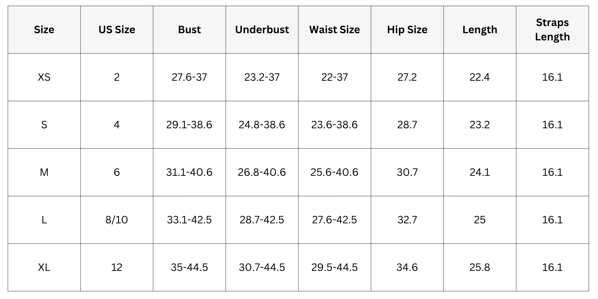 Size Chart