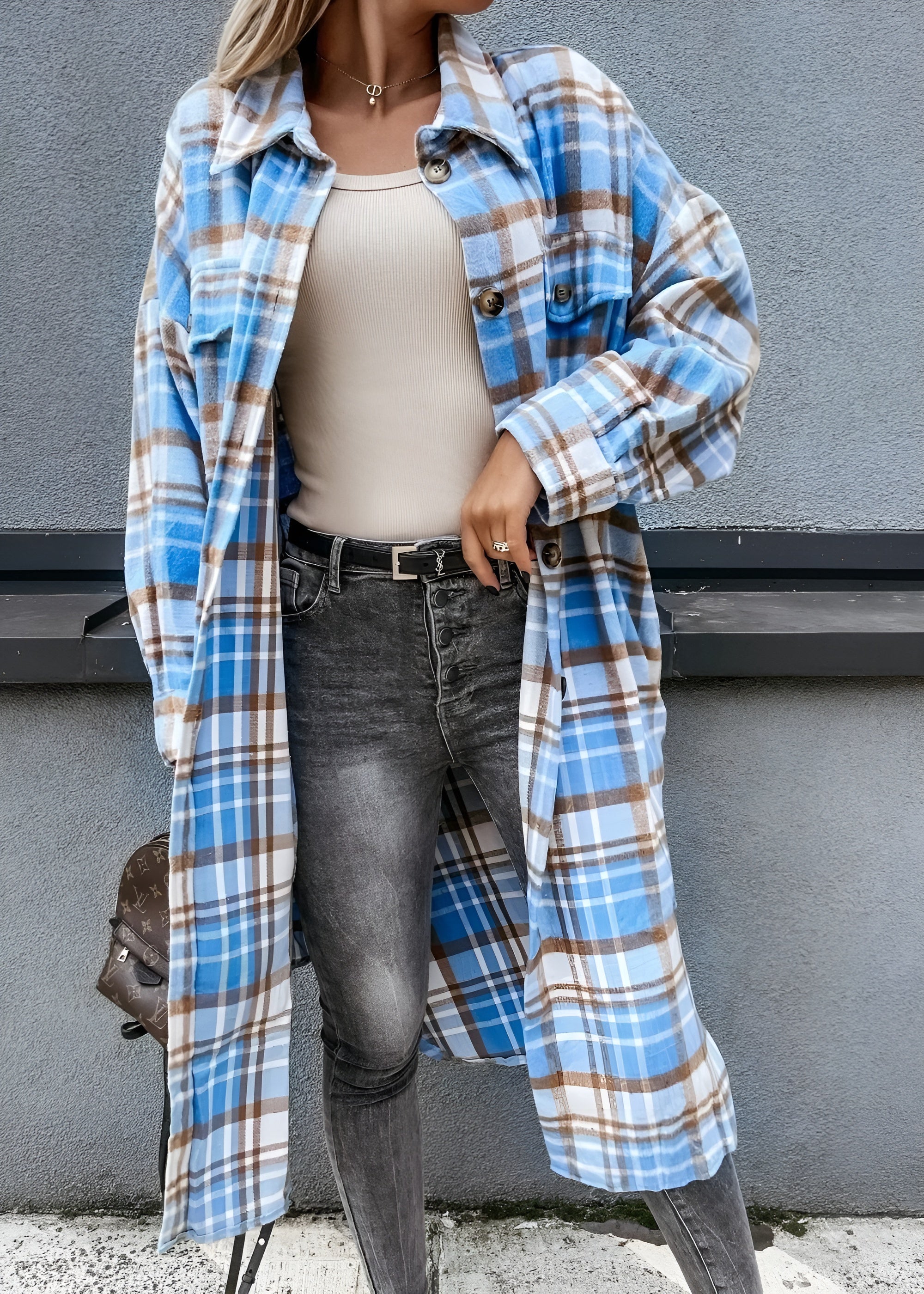 Long Sleeve Plaid Patterned Shirt-My Comfy Blouse