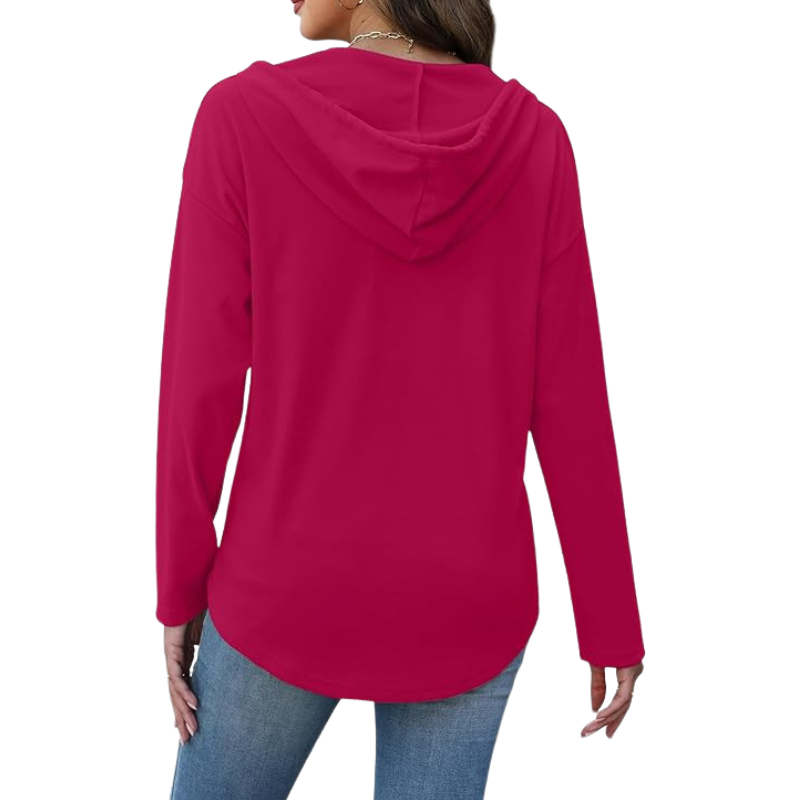 Womens Tops V Neck Button Sweatshirt For Women Pullover Long Sleeve