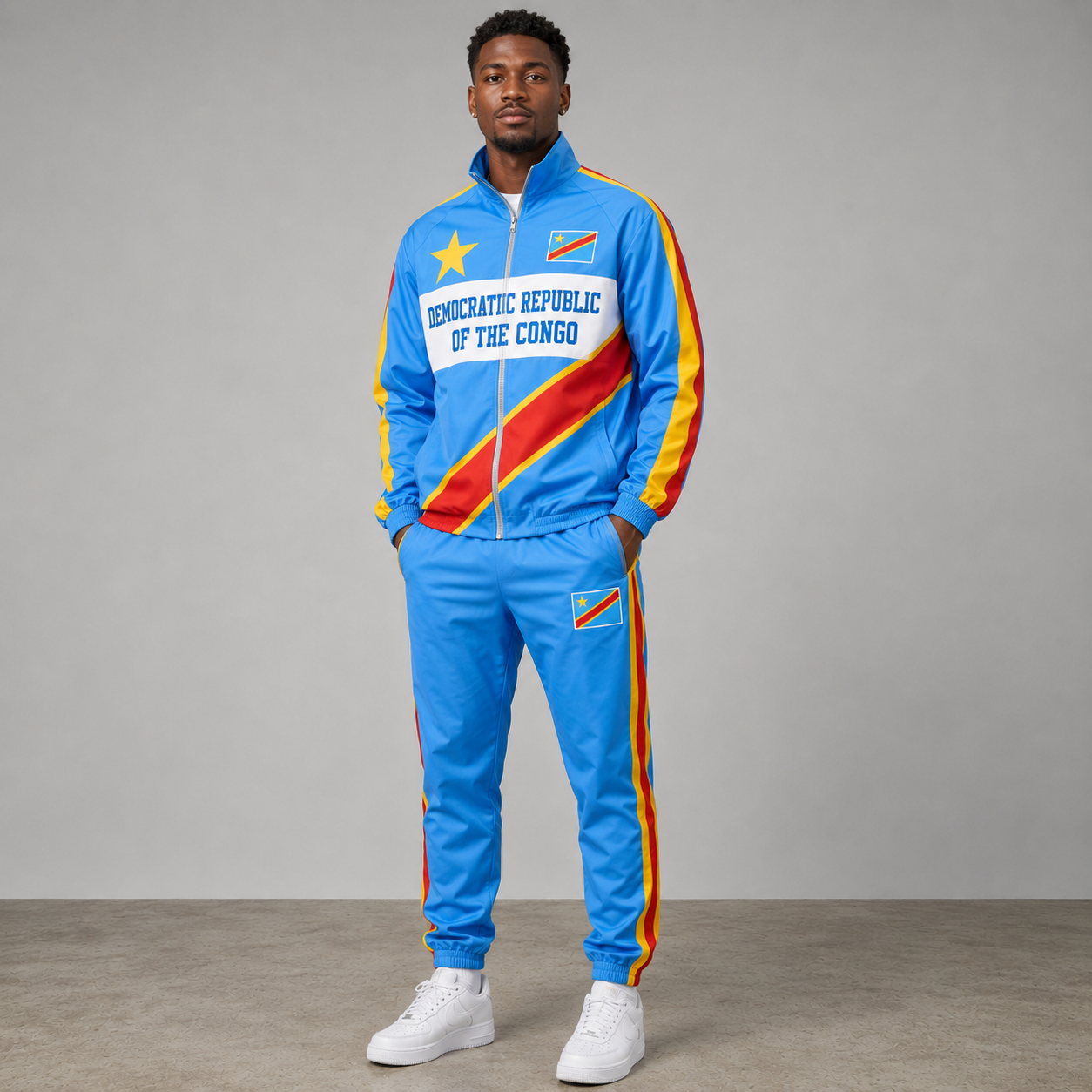 World Cup 2026 Themed Democratic Republic Of The Congo Football Fan Sweatshirt And Jogger Set