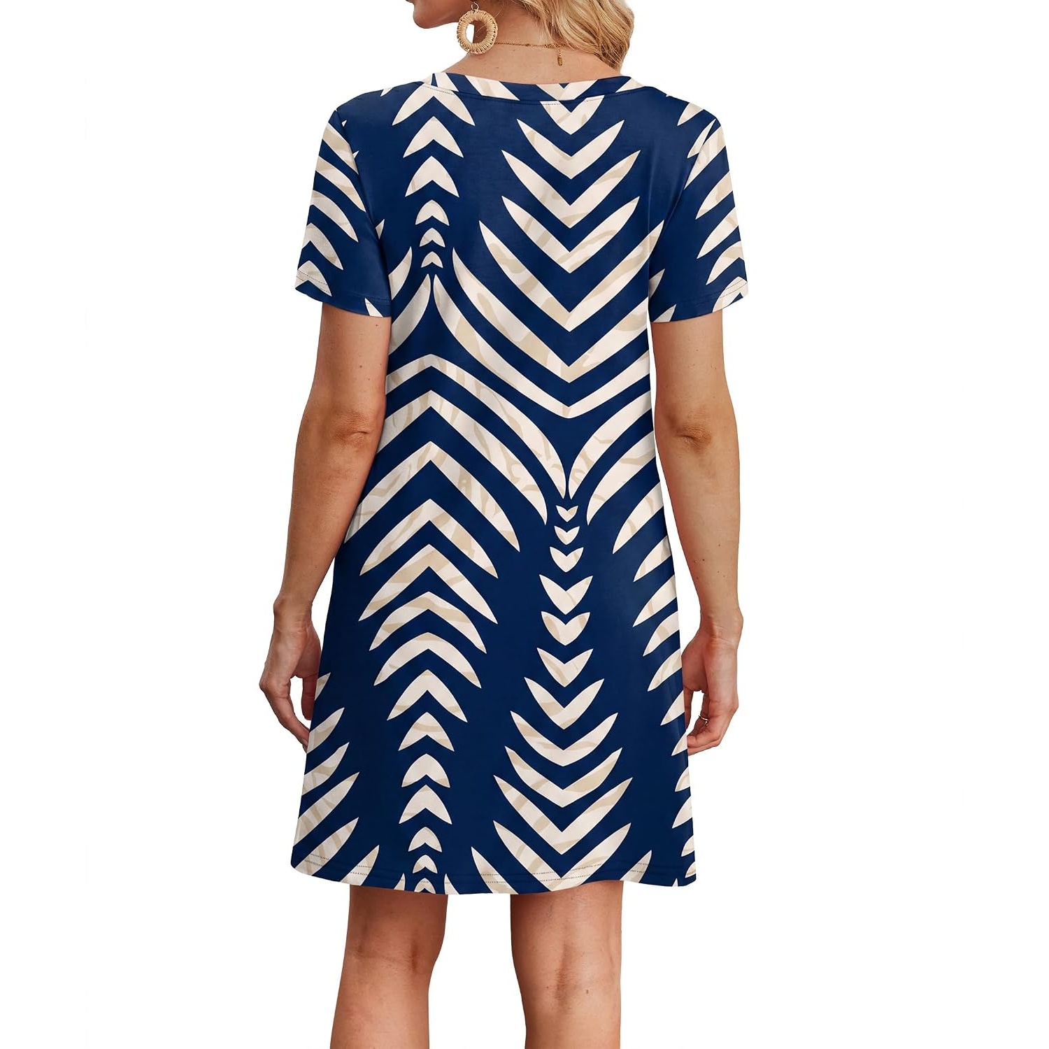 Boho Summer Loose T Shirt Dress With Pockets
